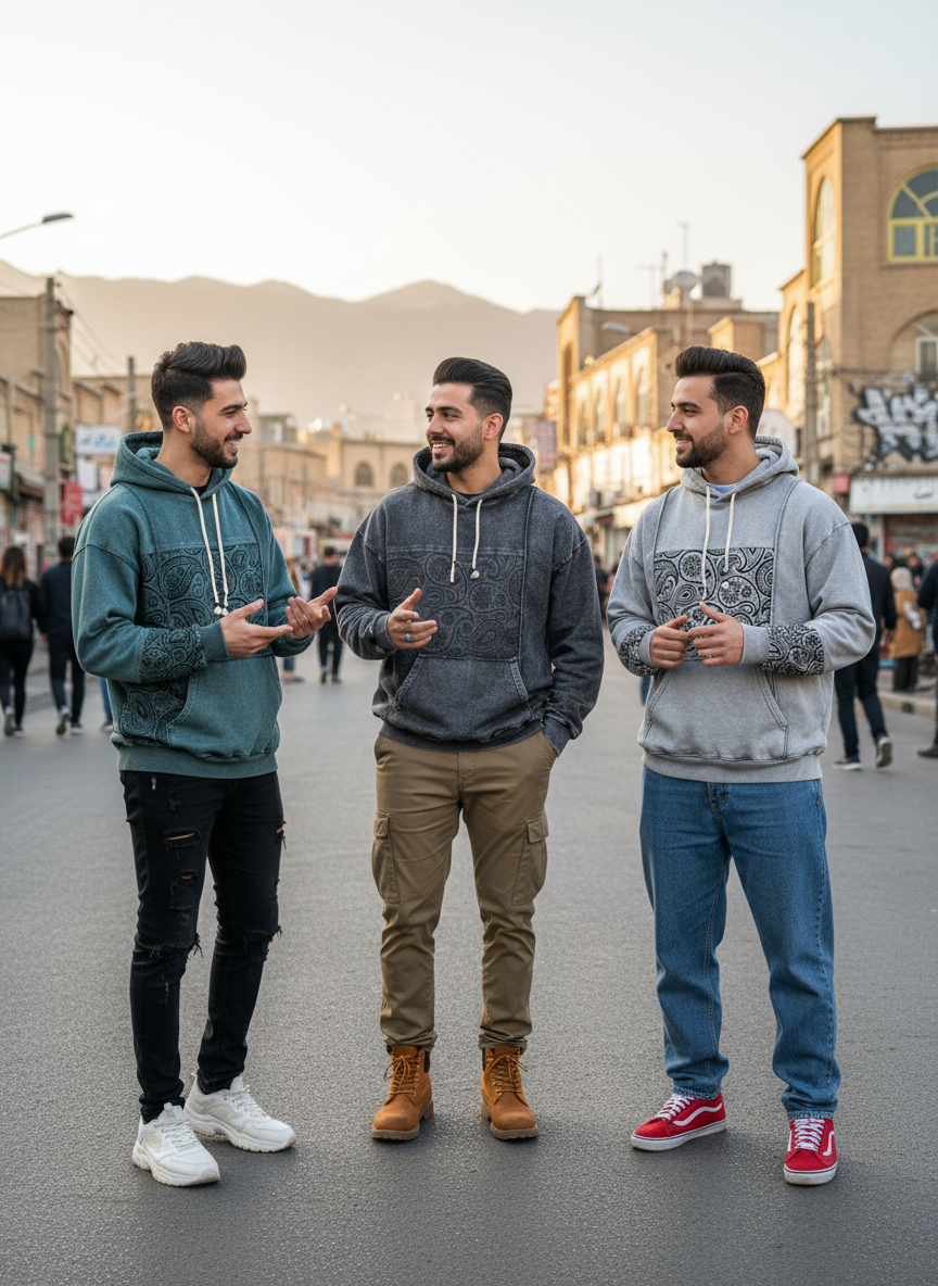 هودی مردانه طرح بته جقه